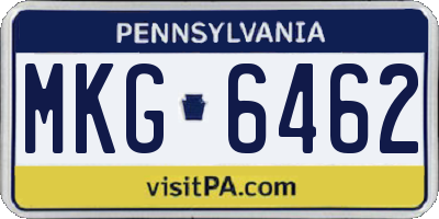 PA license plate MKG6462