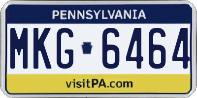 PA license plate MKG6464