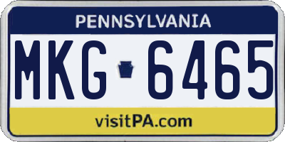 PA license plate MKG6465