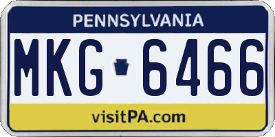 PA license plate MKG6466