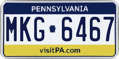 PA license plate MKG6467