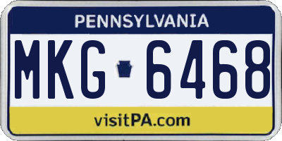 PA license plate MKG6468