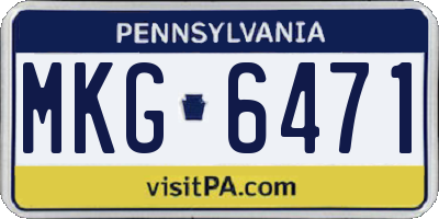 PA license plate MKG6471