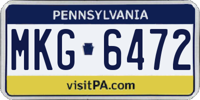PA license plate MKG6472