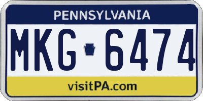 PA license plate MKG6474