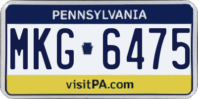 PA license plate MKG6475