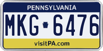 PA license plate MKG6476