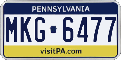 PA license plate MKG6477