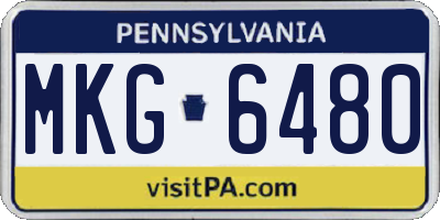 PA license plate MKG6480