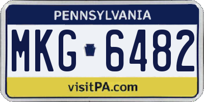 PA license plate MKG6482