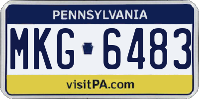 PA license plate MKG6483