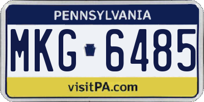 PA license plate MKG6485