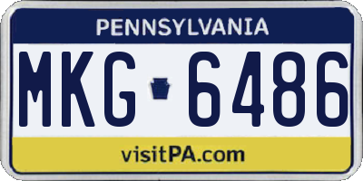 PA license plate MKG6486