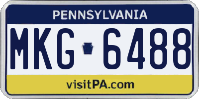 PA license plate MKG6488
