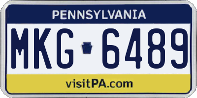 PA license plate MKG6489