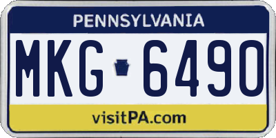 PA license plate MKG6490