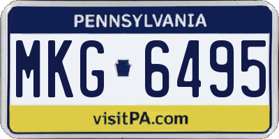 PA license plate MKG6495
