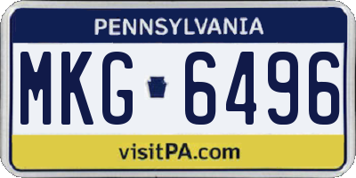 PA license plate MKG6496