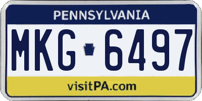 PA license plate MKG6497