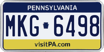 PA license plate MKG6498