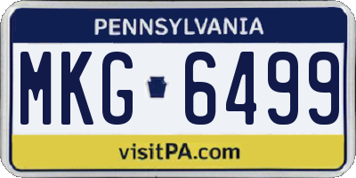 PA license plate MKG6499