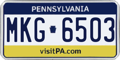 PA license plate MKG6503