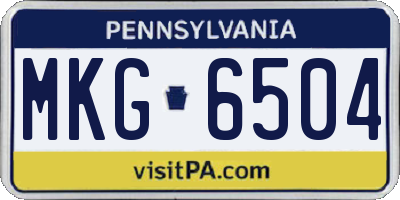 PA license plate MKG6504