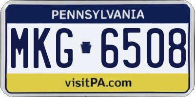 PA license plate MKG6508