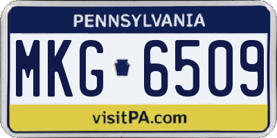 PA license plate MKG6509