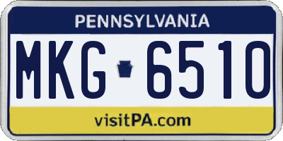 PA license plate MKG6510