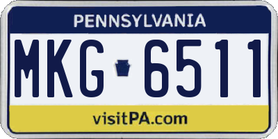 PA license plate MKG6511