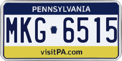 PA license plate MKG6515