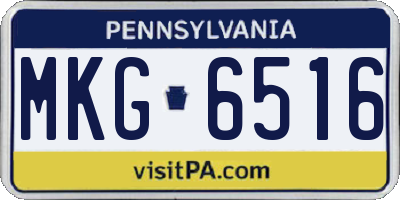 PA license plate MKG6516