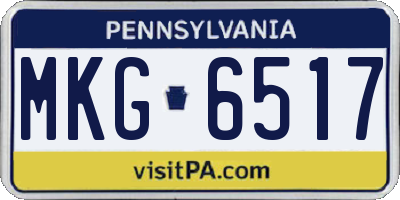 PA license plate MKG6517