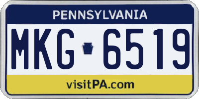 PA license plate MKG6519