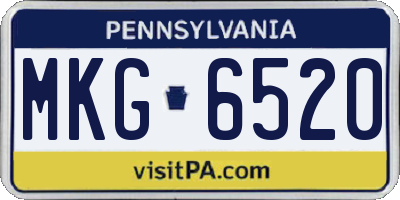PA license plate MKG6520