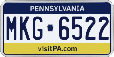 PA license plate MKG6522