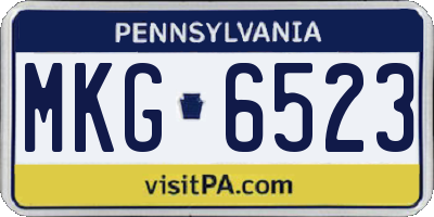 PA license plate MKG6523
