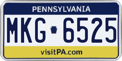 PA license plate MKG6525