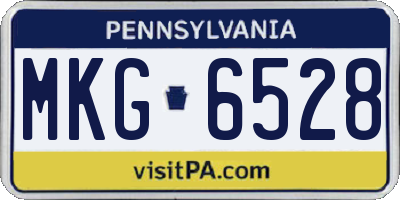 PA license plate MKG6528