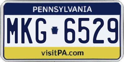 PA license plate MKG6529