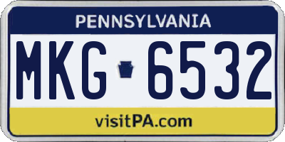 PA license plate MKG6532