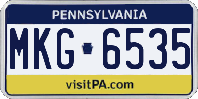 PA license plate MKG6535