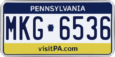 PA license plate MKG6536