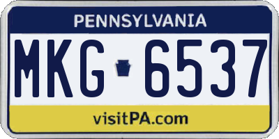 PA license plate MKG6537