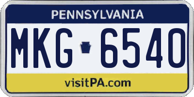 PA license plate MKG6540