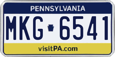 PA license plate MKG6541