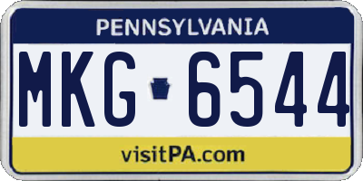 PA license plate MKG6544