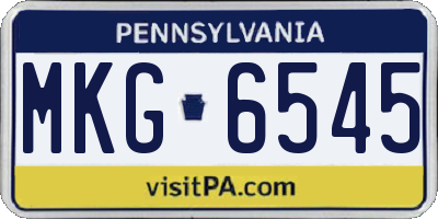 PA license plate MKG6545