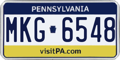 PA license plate MKG6548